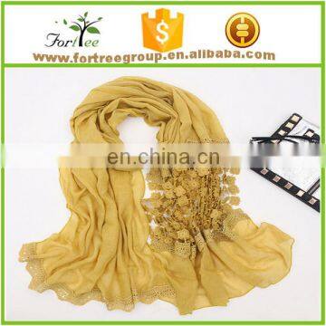 ladies scarf with double layers scarf lace fabric shawl