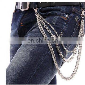 Punk Pants Chains Fashion Rock Waist Accessories Unisex Hip-hop Skull Pendant Pants Trousers Chain