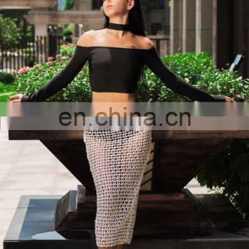 Amigo 2017 Sexy Fashion Two Pieces Skirt Suits Lace and Bandage Women Dress photo-4