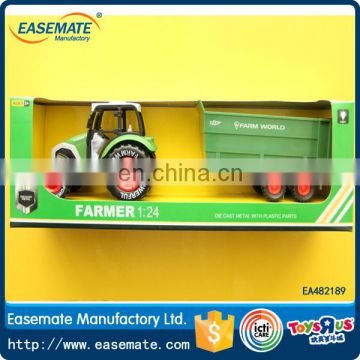 Promotional plastic friction farmer trucks pull back farm car