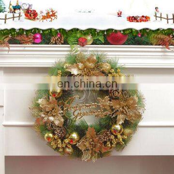 Pine Tree Leaves Christmas Wreath Door Decoration Holiday Wreath Circle Rattan Cane Hanging Decoration photo-3