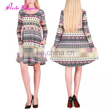 Hot Sale mix colour christmas printed straight dropship shirt pretty fashion dress