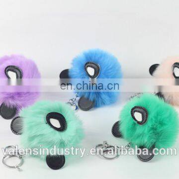 Charm Fashion Girls Handbag Pendant Fluffy Faux Fur 24 Hour Pom Pom Animal Shape Fur Pom Keychain photo-5