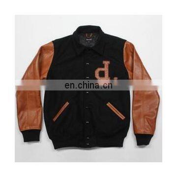 2014 letterman jackets leather sleeve jackets fake leather sleeve jackets