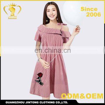 2017 new style one side shoulder dresses pattern dress