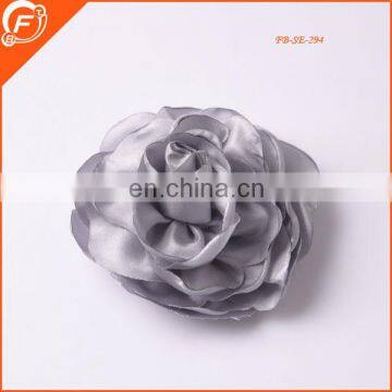 grey color handmade chiffon fabric flower brooches korean fashion accessories