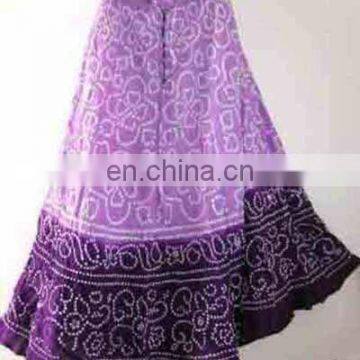 beautiful tie dye gypsy skirt bandhani skirt party wear sequence skirt