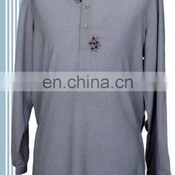 high quality mens plain kurtas with embroidery