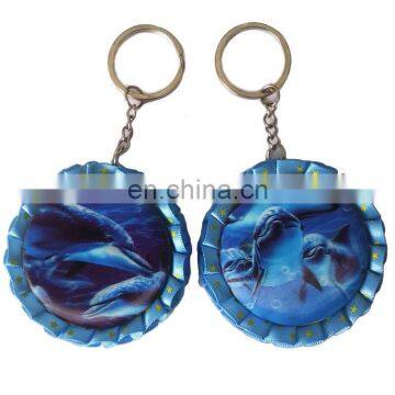 Novelty 3D Effect Button Ribbon Keychain Keyring Factory