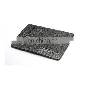 Wholesale real Leather patch jeans Label, black color soft real leather /Logo by hot stamp denim label tags for garment .