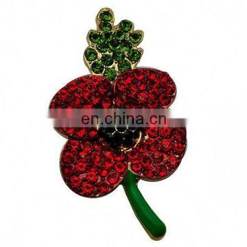 Promotional Factory Supply Enamel Poppy Brooch photo-2