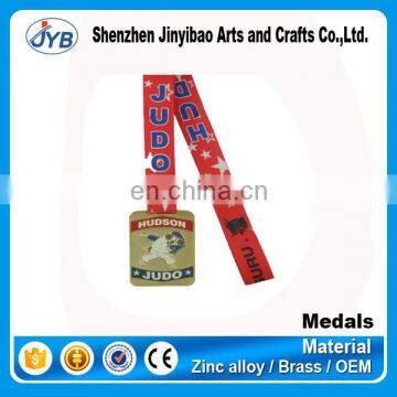 cute retangular printed judo medal factory china