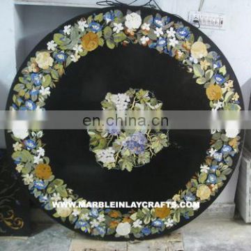 Black Marble Round Coffee Table Tops