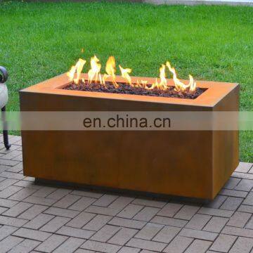 New trends outdoor decoration corten steel gas fire pits, indoor fire place