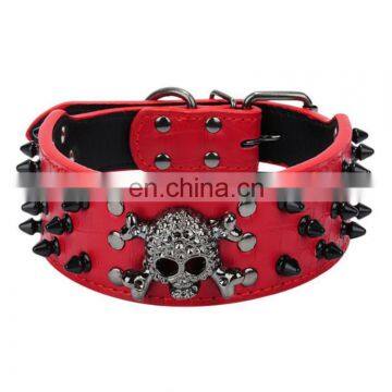 Black Skull Rivet Pet PU Collar Leather Leash Training Dog Rope Pet Neck Chain Pet Supplies photo-5