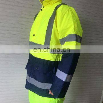 Winter Safety Wear Protective Hi Vis Clothing Reflective Safety Jacket Running Workwear Fluorescent Jacket photo-3