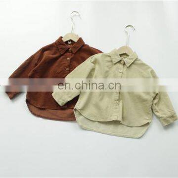 Children's long-sleeved shirt retro corduroy shirt