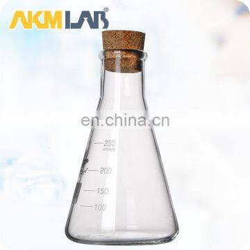 AKMLAB Laboratory Erlenmeyer Flask With Cork Stopper