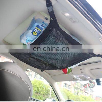 Double Layer Car Ceiling Mesh Storage Organizer Cargo Net Pocket Interior Overhead Roof Top Bag Car Trunk Storage Organizer