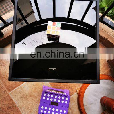 HOT Sell Living Room Table America Style Sofa Side Table Metal Table With Glass Top photo-4