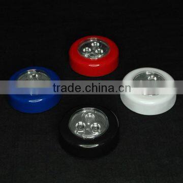 wholesale self-adhesive 3 LED home use led push buttom light