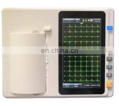 High quality  hot sale 6 Channel 12 lead ECG/EKG machine Touch Screen ecg machine