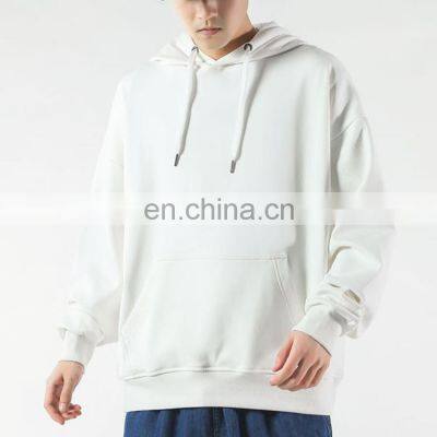 2022 Fashion Style custom sublimation hoodie 100% cotton white men pullover hoodie