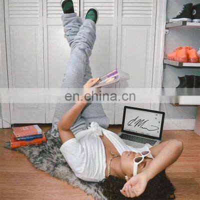 Новые поступления в сезоне зимней моды 2021 года. Женские среднетолстые складчатые юбочные спортивные брюки с шнуровкой по талии и накапливающимися женскими лосинами photo-3