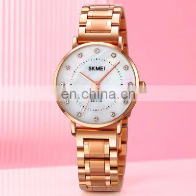 Skmei Brand Watches 1840 Waterproof Rose Gold Women Stainless Steel Lady Watch