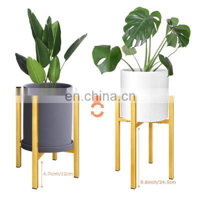 Plant Pot Home Cheap Artificial Indoor Gold Garden Wholesale Iron Metal Adjustable Stand Ceramic Planters & Flower Plant Pot