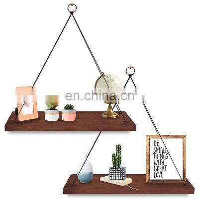 Wall Hanging Shelf Set of 2 Wood Hanging Shelves