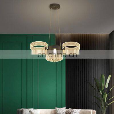 Factory direct 24watt 42watt Round Dining Room Black Gold Modern K9 Luxury Crystal LED Pendant Light