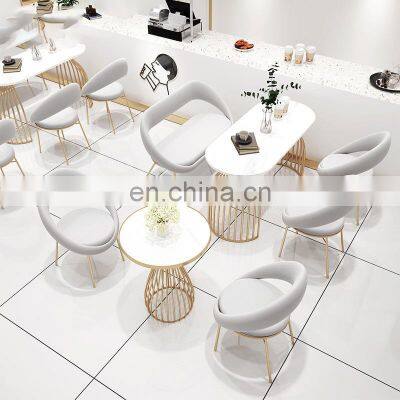 Rectangular Wide Restaurant Livingroom Modern Two Seats Office Sofa With Metal photo-3