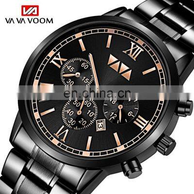 VA VA VOOM 2142 High Quality Japan Quartz Steel Watch Stainless Steel Chronograph Wristwatches Men Wholesale Watches