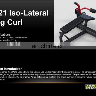 Customize High Quality Gym Equipment Weight Plate Loaded Fitness Equipment Hammer Strength Iso-Lateral Leg Curl Gym Trainer photo-2