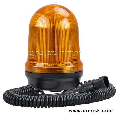 10-100V DC Amber Magnetic Rotating Warning Strobe LED Beacon Light