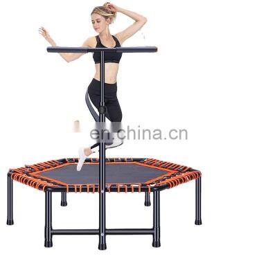 pro trampoline mat best cheap-trampoline New design Indoor Fitness Kids Safety Round Jumping bed Mini Trampoline