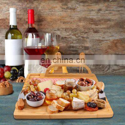 Top Seller Eco Friendly Restaurant Large Platter With Bamboo Cheese Board Set