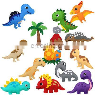 Children Felt Plush Animals Craft Kit Educational DIY Sewing Toys Felt Sewing Set for Kids with Bag