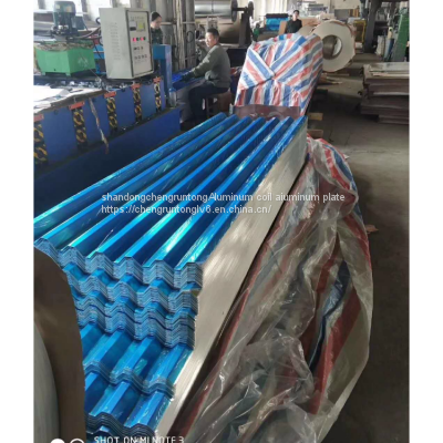 Chengruntong Aluminum 850 Color Coated Aluminum Tile 750 Alloy Aluminum Corrugated Plate 900 Corrugated Plate Fire Resistant Roof With Processing Custom Thickness Models Complete photo-4