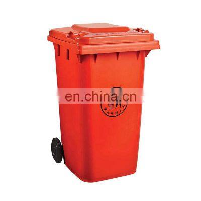 Manufacturer Price 240L Outdoor Trash Can Red Dustbin Wheelie Plastic Waste Bin