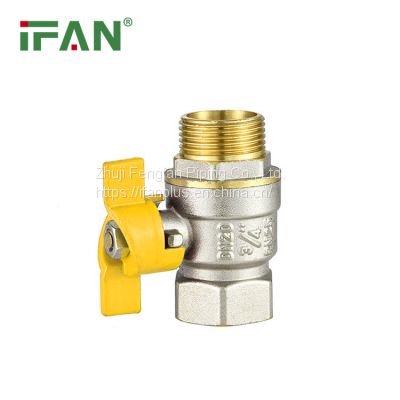 IFAN Butterfly Handle Gas Valves Female 1/2 3/4 1 Inch Brass Ball Valve Water Ball Valve