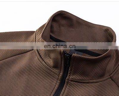 Wholesale Men's Sports Warmth Jackets Side Pockets Full Zip Collar Casual Coat Fashion Gym Fitness Zip Neck Sweatshirt For Men photo-3
