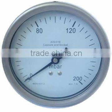 YE100ZB 100mm mbar low pressure gauge