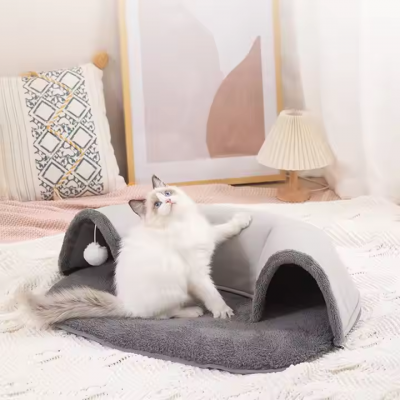 Meow Love All-in-one Eco-friendly Warm Pet Bed Multifunctional Cat Toy Nest Cat Tunnel Runway Play Sleep photo-5