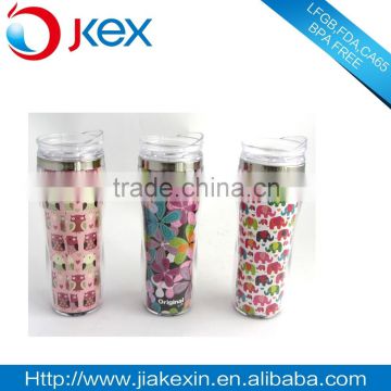 insert paper double wall insulated plastic tumbler