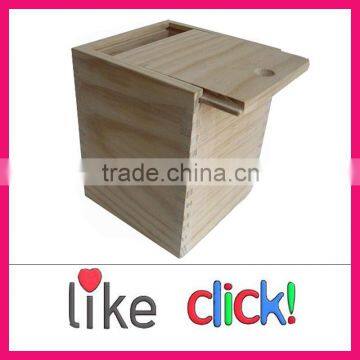 natural home decorative big wooden storage box, unfinished cheap wood box