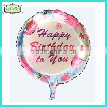 Hot sell 18" round birthday foil balloon manufacture