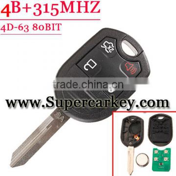 Good quality 4 Button Remote Head Key for Ford Focus Escape 2012+