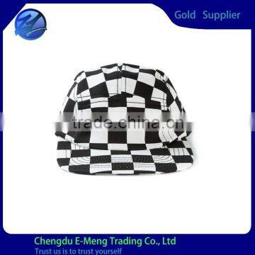Newest Design Fashion Wholesale Cotton Checked Pattern Snapback with 5 Panel